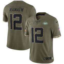 Joe Namath New York Jets 2022 Salute To Service Retired Player Limited Olive Jersey - Men