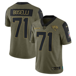 Tony Boselli Jacksonville Jaguars 2021 Salute To Service Retired Player Limited Olive Jersey - Men Tony Boselli Jacksonville Jaguars 2021 Salute To Service Retired Player Limited Olive Jersey - Men
