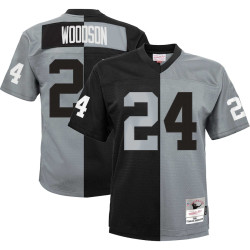 Charles Woodson Las Vegas Raiders Mitchell & Ness Split Legacy Black/Silver Jersey - Youth
