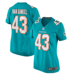 Andrew Van Ginkel Miami Dolphins Game Aqua Jersey - Women