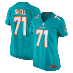 Brandon Shell Miami Dolphins Home Player Game Aqua Jersey - Women