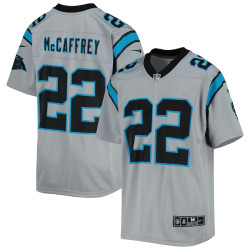 Christian McCaffrey Carolina Panthers Inverted Team Game Silver Jersey - Youth
