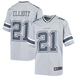 Ezekiel Elliott Dallas Cowboys Inverted Game Gray Jersey - Youth