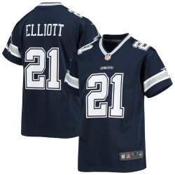 Ezekiel Elliott Dallas Cowboys Player Game Navy Jersey - Youth