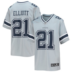 Ezekiel Elliott Dallas Cowboys Inverted Team Game Silver Jersey - Youth