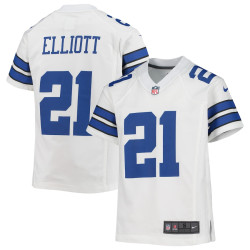 Ezekiel Elliott Dallas Cowboys Player Game White Jersey - Youth