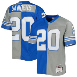 Barry Sanders Detroit Lions Mitchell & Ness 1996 Split Legacy Replica Silver/Blue Jersey - Men