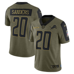 Barry Sanders Detroit Lions 2021 Salute To Service Retired Player Limited Olive Jersey - Men