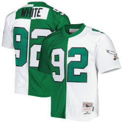 Reggie White Philadelphia Eagles Mitchell & Ness 1990 Split Legacy Replica Kelly Green/White Jersey - Men